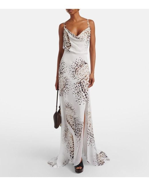 Blumarine White Floral Maxi Dress