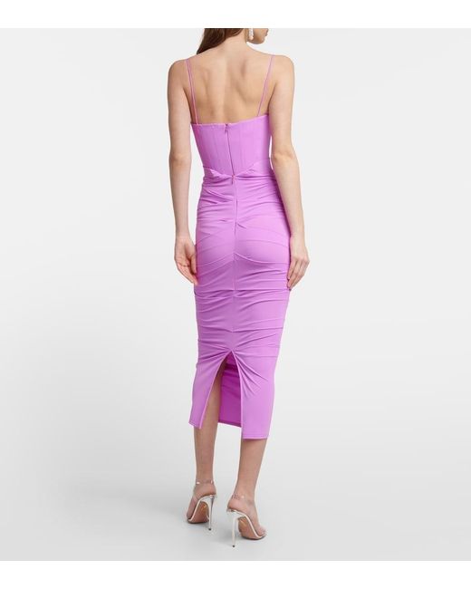 Alex Perry Purple Regan Midi Skirt