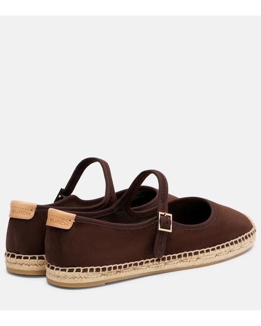Tory Burch Brown Suede Mary Jane Espadrilles