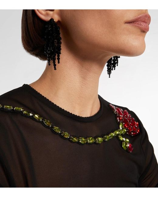 Simone Rocha Black Cascading Chandelier Drop Earrings