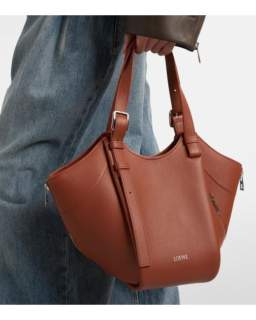 Loewe Brown Hammock Flip Leather Tote Bag