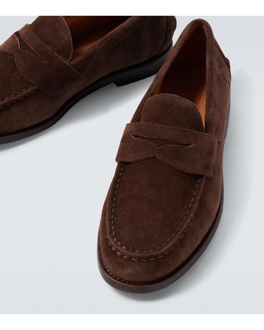 Polo Ralph Lauren Brown Logo Suede Loafers for men
