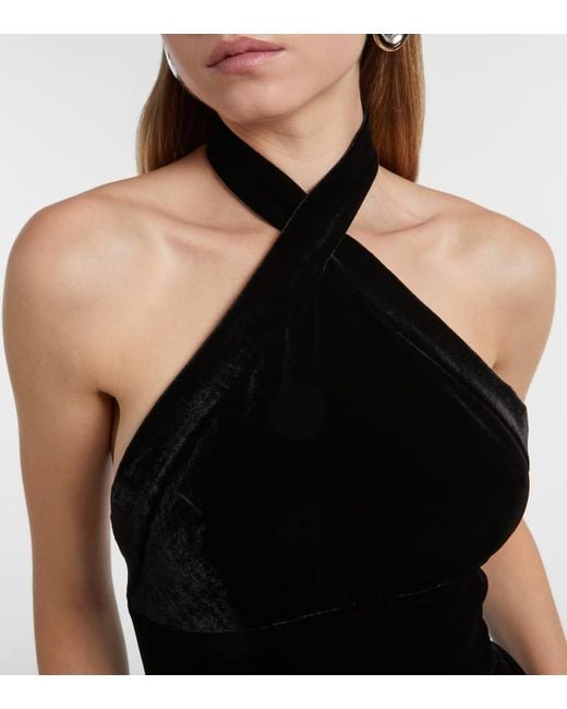 Elie Saab Black Halterneck Velvet Gown