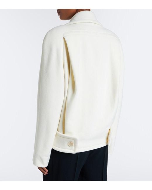 Stella McCartney White Wool Peacoat