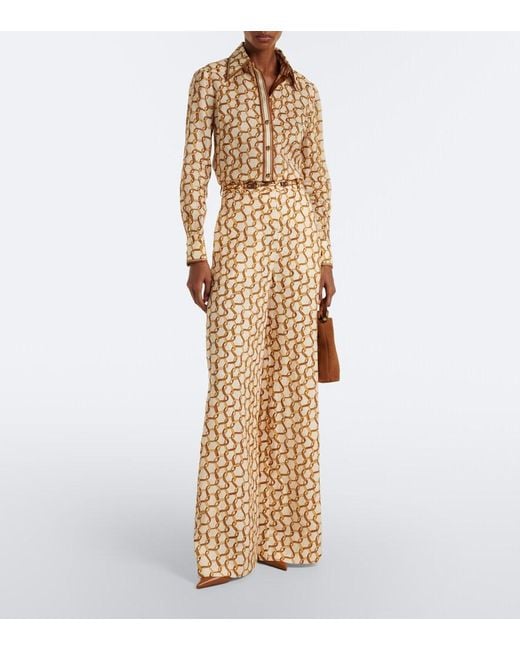 Zimmermann Natural Printed Ramie Shirt