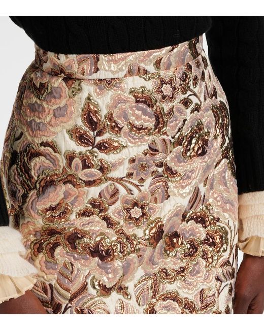 Valentino Natural Apres L'Hiver Matelasse Floral Miniskirt