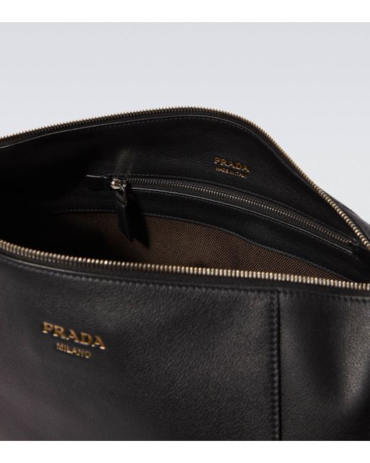 Prada Black Leather Shoulder Bag for men