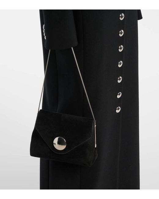 Khaite Black Schultertasche Bobbi Aus Veloursleder