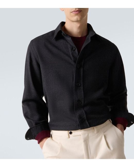Rubinacci Black Virgin Wool Shirt for men