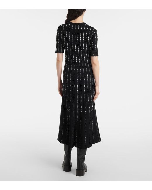 Joseph Black Ribbed-Knit Cotton-Blend Midi Dress