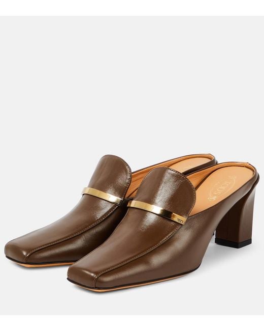 Tod's Brown Leather Mules