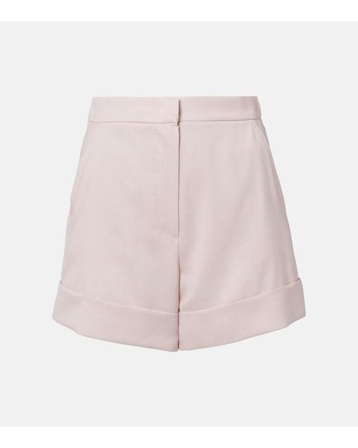 Max Mara Pink Celebre Wool-Blend Shorts