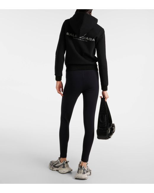 Balenciaga Black Cotton-Blend Jersey Hoodie