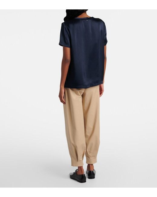 Max Mara Blue Rebecca Satin T-Shirt