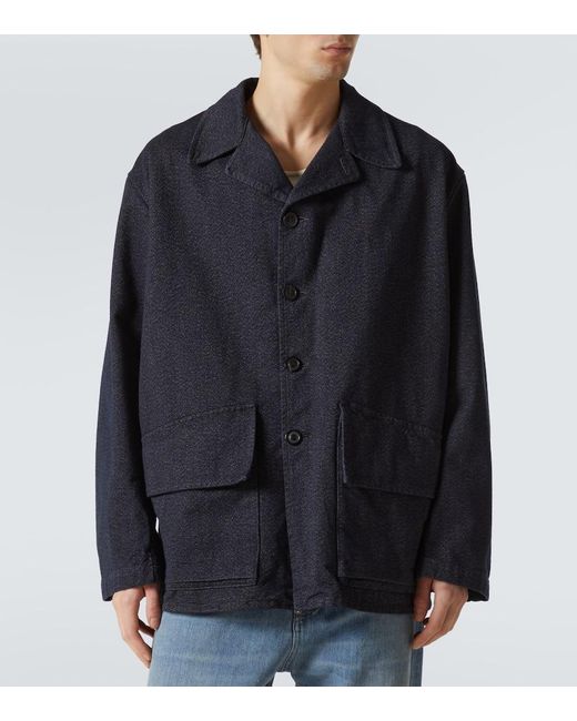 Maison Margiela Blue Cotton Jacket for men