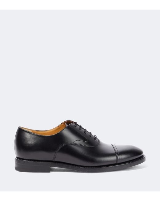 Brunello Cucinelli Black Leather Derby Shoes for men