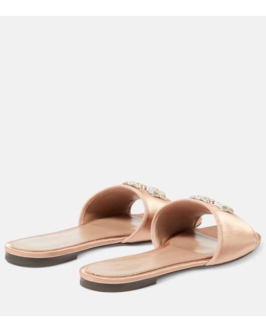 Tory Burch Natural Verzierte Pantoletten Eleanor Aus Satin