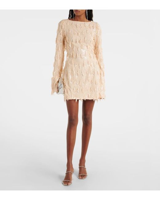 ROTATE BIRGER CHRISTENSEN Natural Minikleid Mit Pailletten