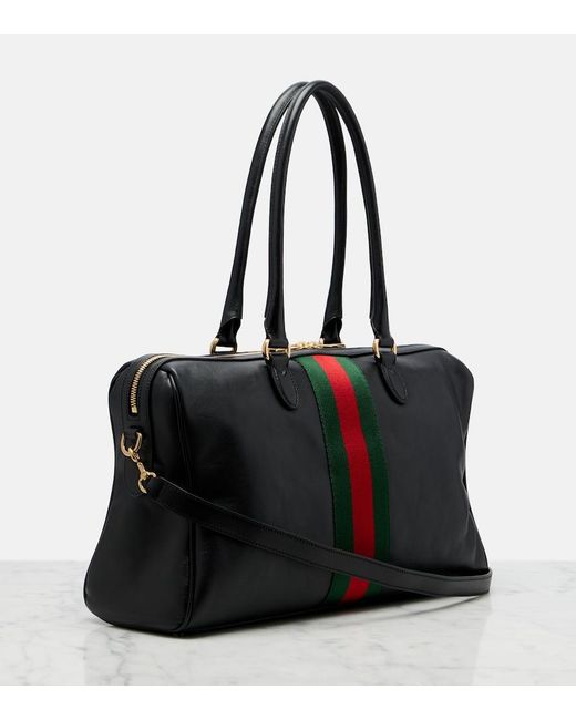 Gucci Black Borsetto Large Leather Bowling Bag