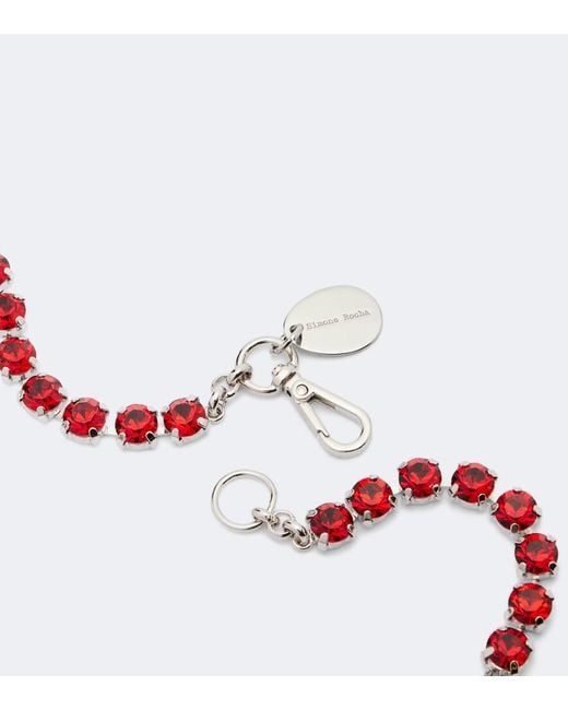 Simone Rocha Red Crystal-Embellished Necklace
