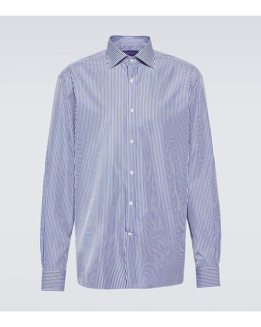 Camisa Aston de algodon a rayas Ralph Lauren Purple Label de hombre de color Blue