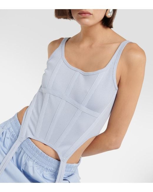 Dion Lee Blue Cotton Jersey Bustier