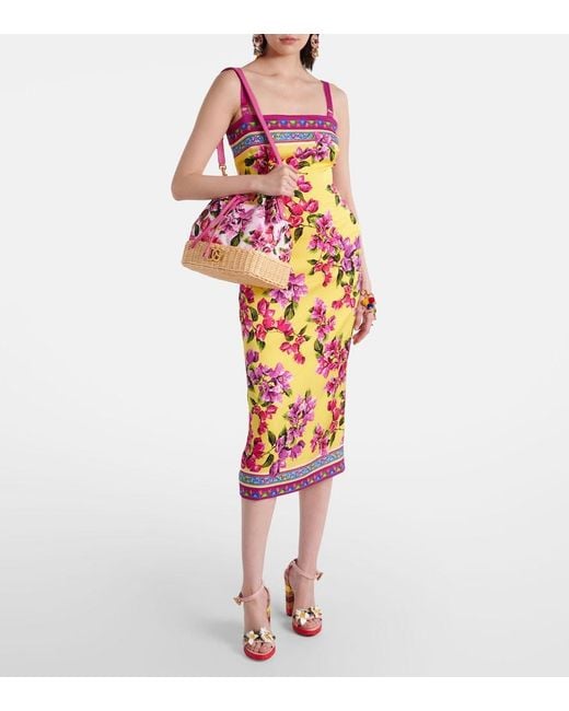 Dolce & Gabbana Pink Taormina Dg Floral Bucket Bag