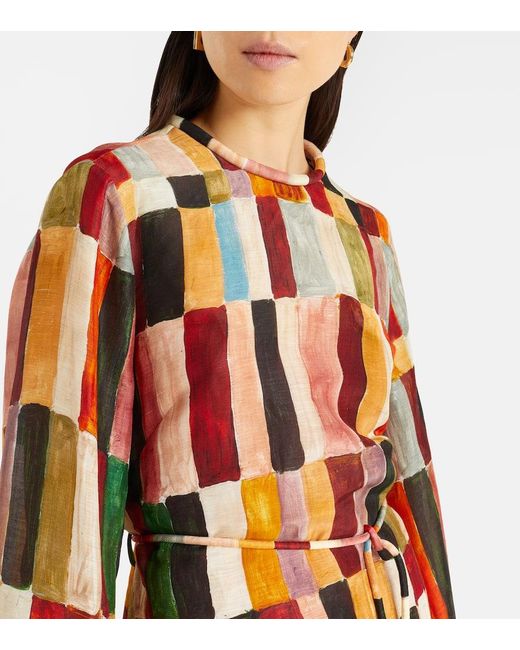 X Lrnce Vestido Largo Majorelle De Lino Y Seda ALÉMAIS de color Orange