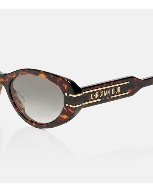Dior Brown Diorsignature B8U Oval Sunglasses