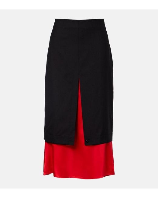 Rohe Layered Wool Midi Skirt