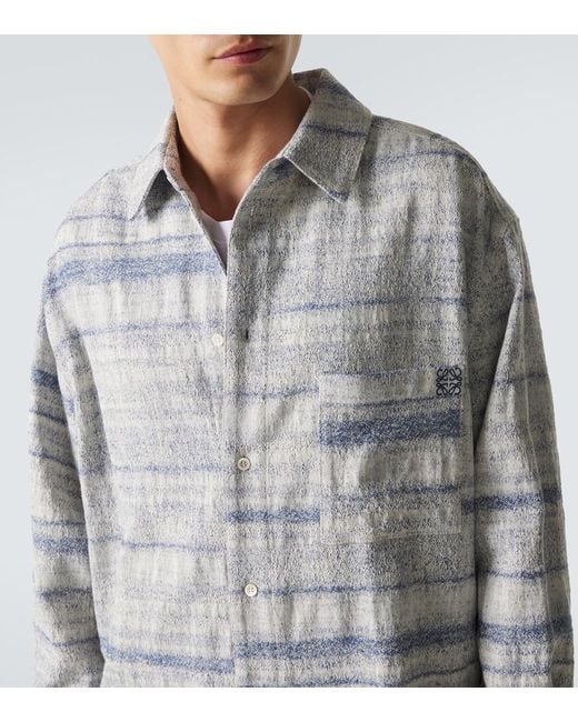 Loewe Gray Paula's Ibiza Denim Jacquard Shirt for men