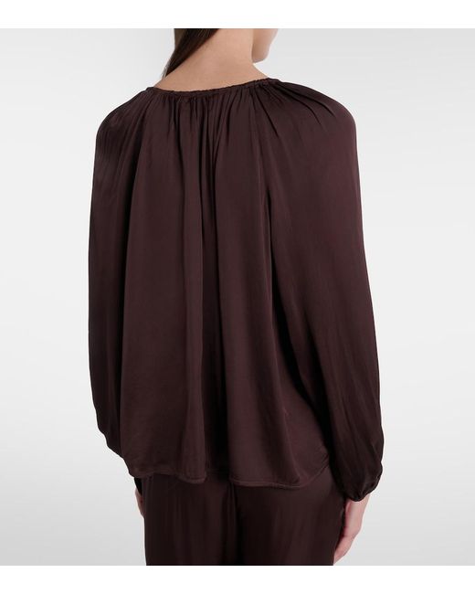 Velvet Brown Lyla Satin Blouse