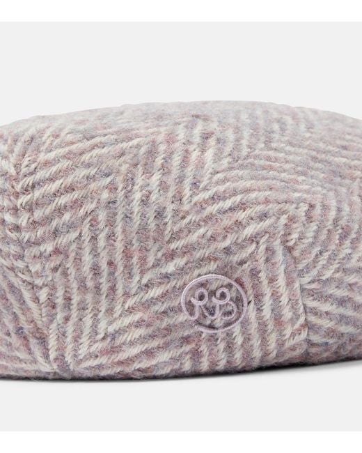 Ruslan Baginskiy Pink Herringbone Wool-Blend Cap