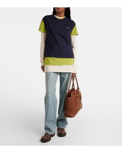 Miu Miu Blue Jersey T-Shirts (Set Of Three)