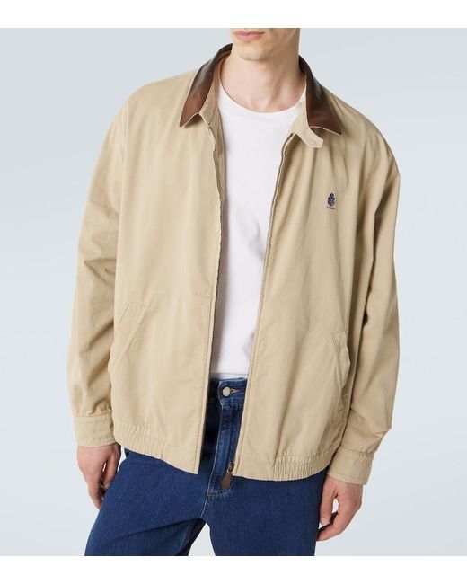 Prada Natural Leather-Trimmed Cotton Blouson Jacket for men