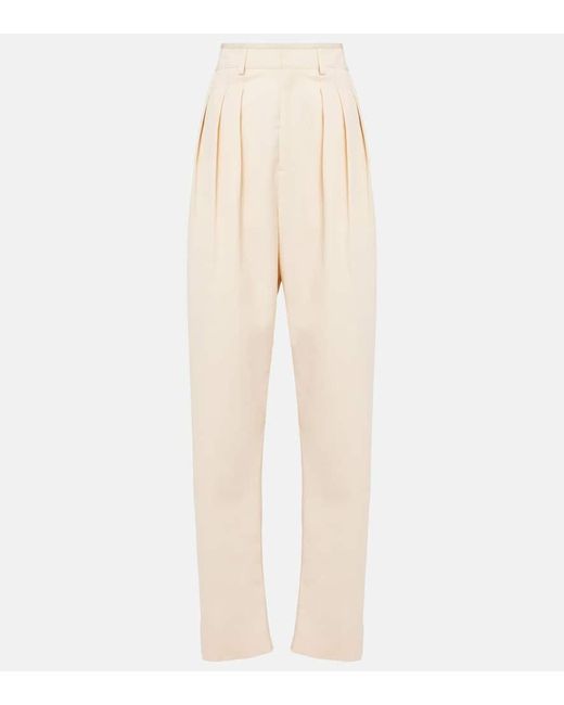 Lemaire Natural Wool-Blend Gabardine Tapered Pants
