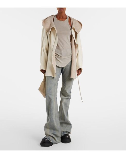 Rick Owens Natural Camel And Wool Jacket