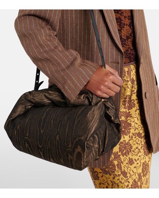 Dries Van Noten Brown Twist Jacquard Tote Bag