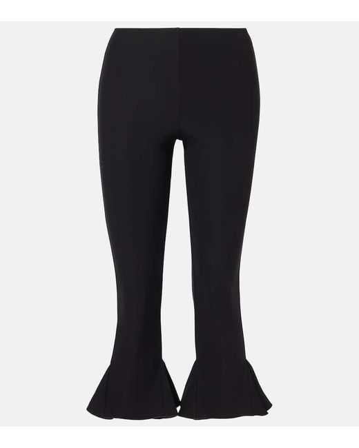 Nensi Dojaka Black Cropped Flared Capri Pants
