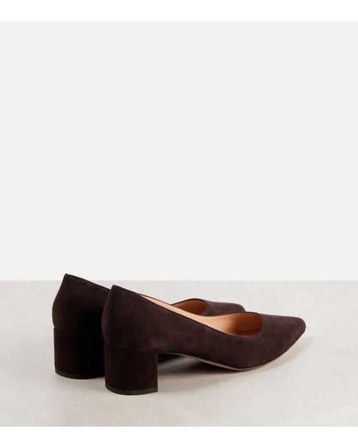 Gianvito Rossi Brown Piper 45 Suede Pumps