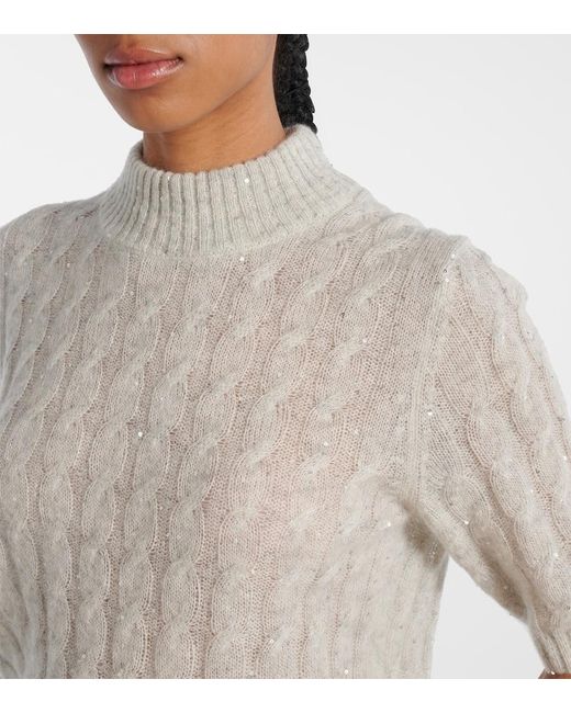 Pull A Sequins Brunello Cucinelli en coloris Gray