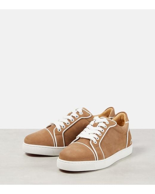 Christian Louboutin Brown Sneakers Fun Viera Aus Leder