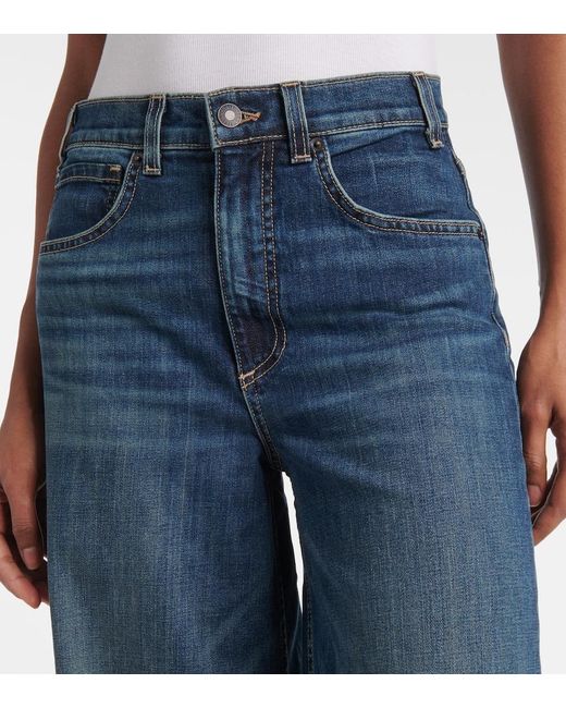 Nili Lotan Blue Rolland Mid-Rise Wide-Leg Jeans