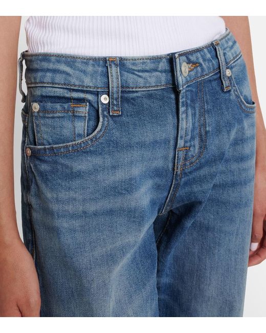 7 For All Mankind Blue Low Straight Jeans