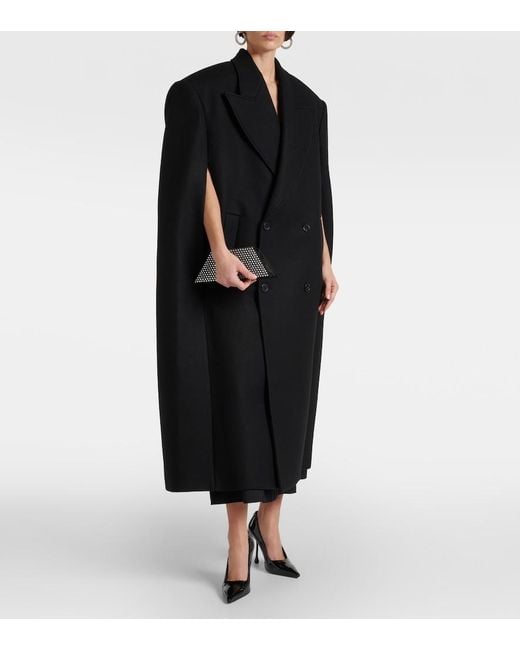 Wardrobe NYC Black Double-Breasted Virgin Wool Cape