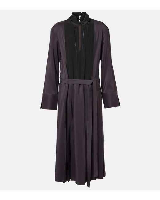 Robe Midi En Laine Et Soie Joseph en coloris Black