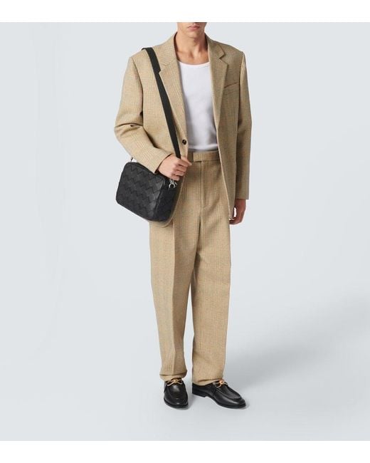 Bottega Veneta Crossbody Bag Intrecciato Aus Leder in Black für Herren