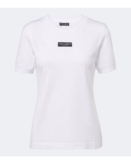 Dolce & Gabbana White Logo Cotton Jersey T-Shirt