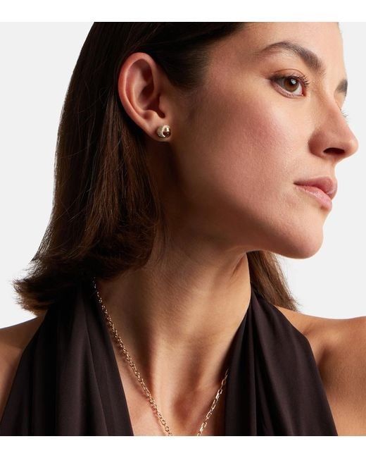Sydney Evan White Tri-Link 14Kt Earrings With Diamonds