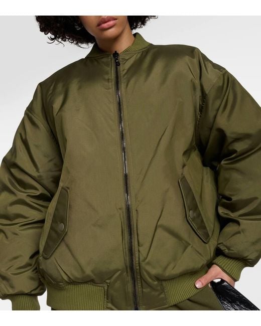 Wardrobe NYC Green Reversible Down Bomber Jacket